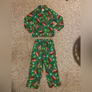 Cars Christmas Kids Green Pajamas with Fun Print